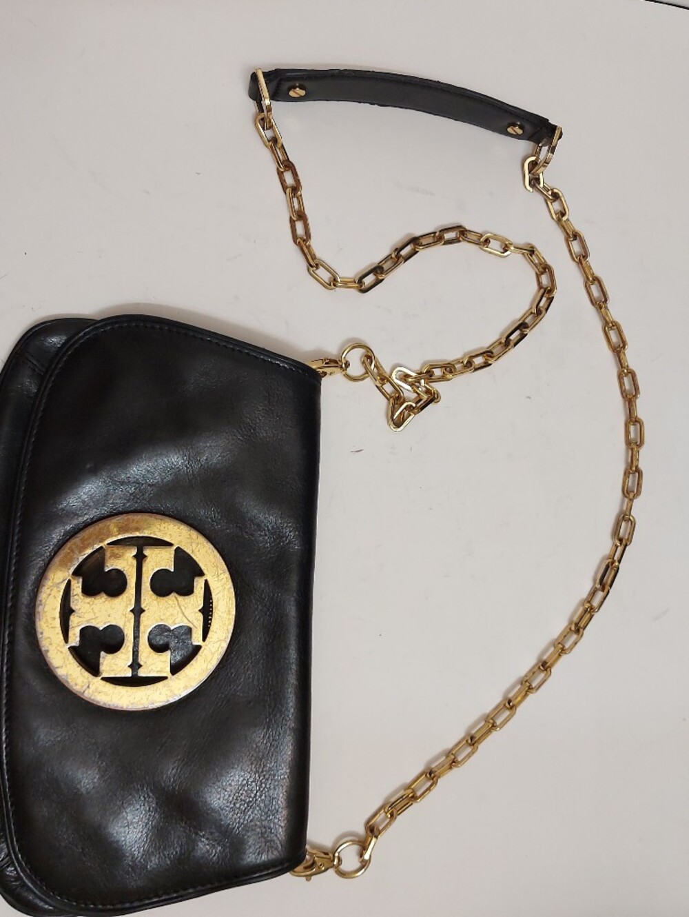 Tory Burch leather crossbody bag.